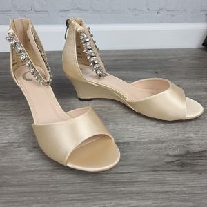 JOURNEE COLLECTION Dazzling Connor Wedges with Bling Ankle Strap